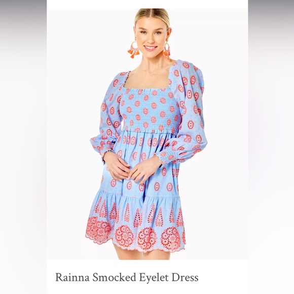 Lilly Pulitzer Rainna Smocked Eyelet Dress - Picture 1 of 10